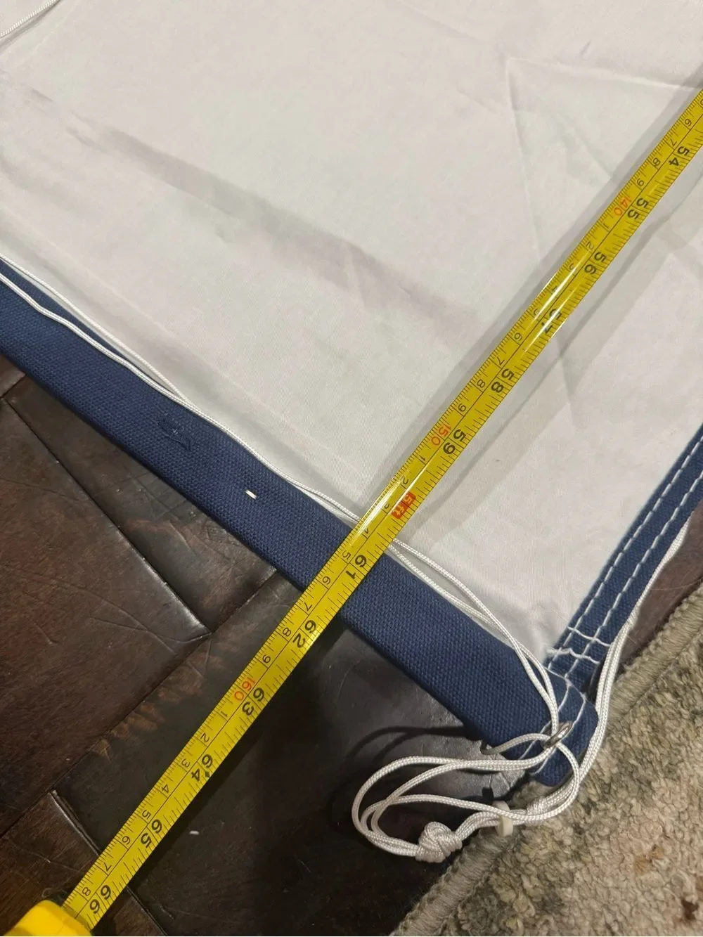 Pottery barn teen Roman shades pair navy and white NEW